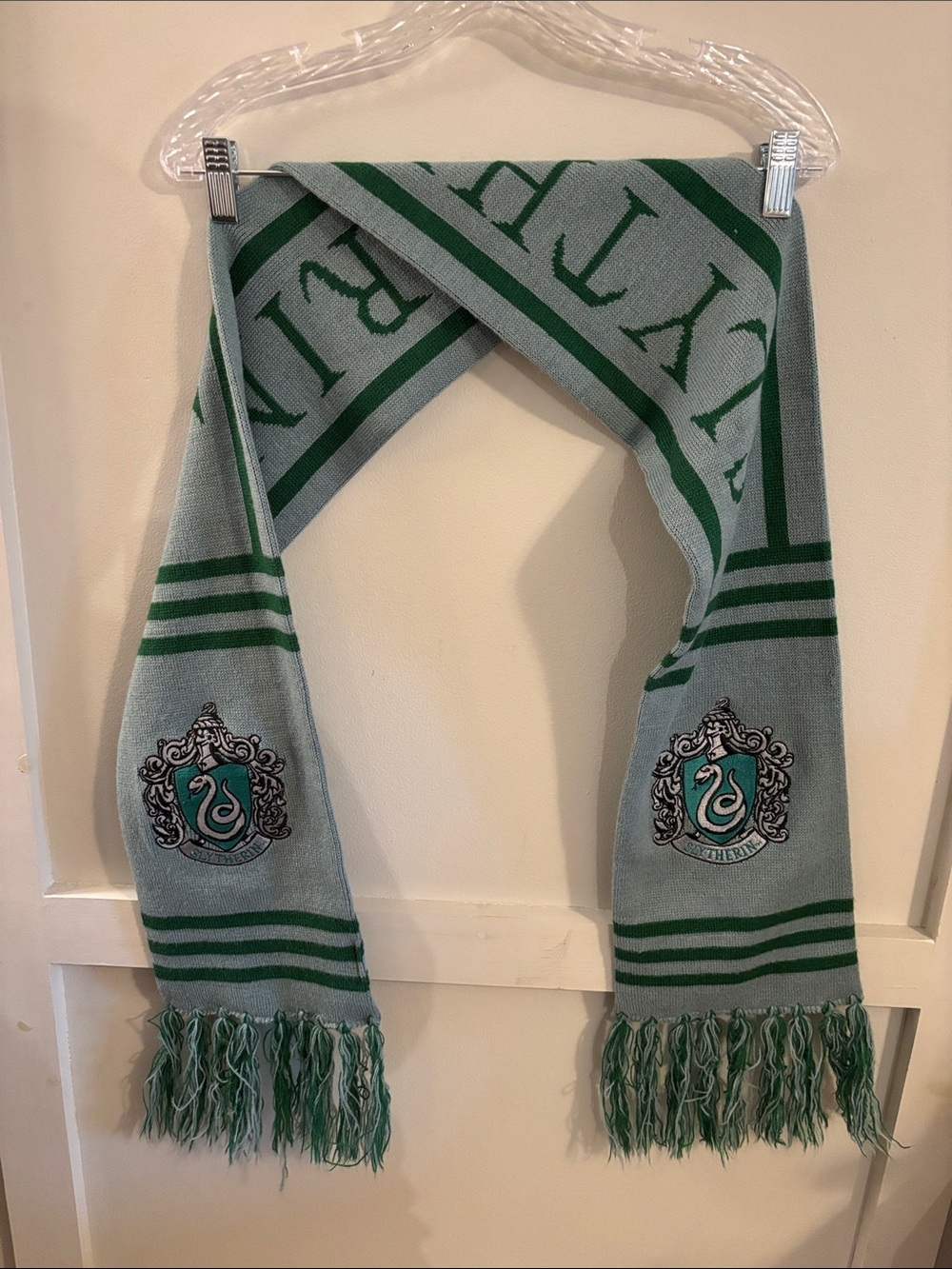 Warner Bros. Slytherin Crest Green and Gray Scarf